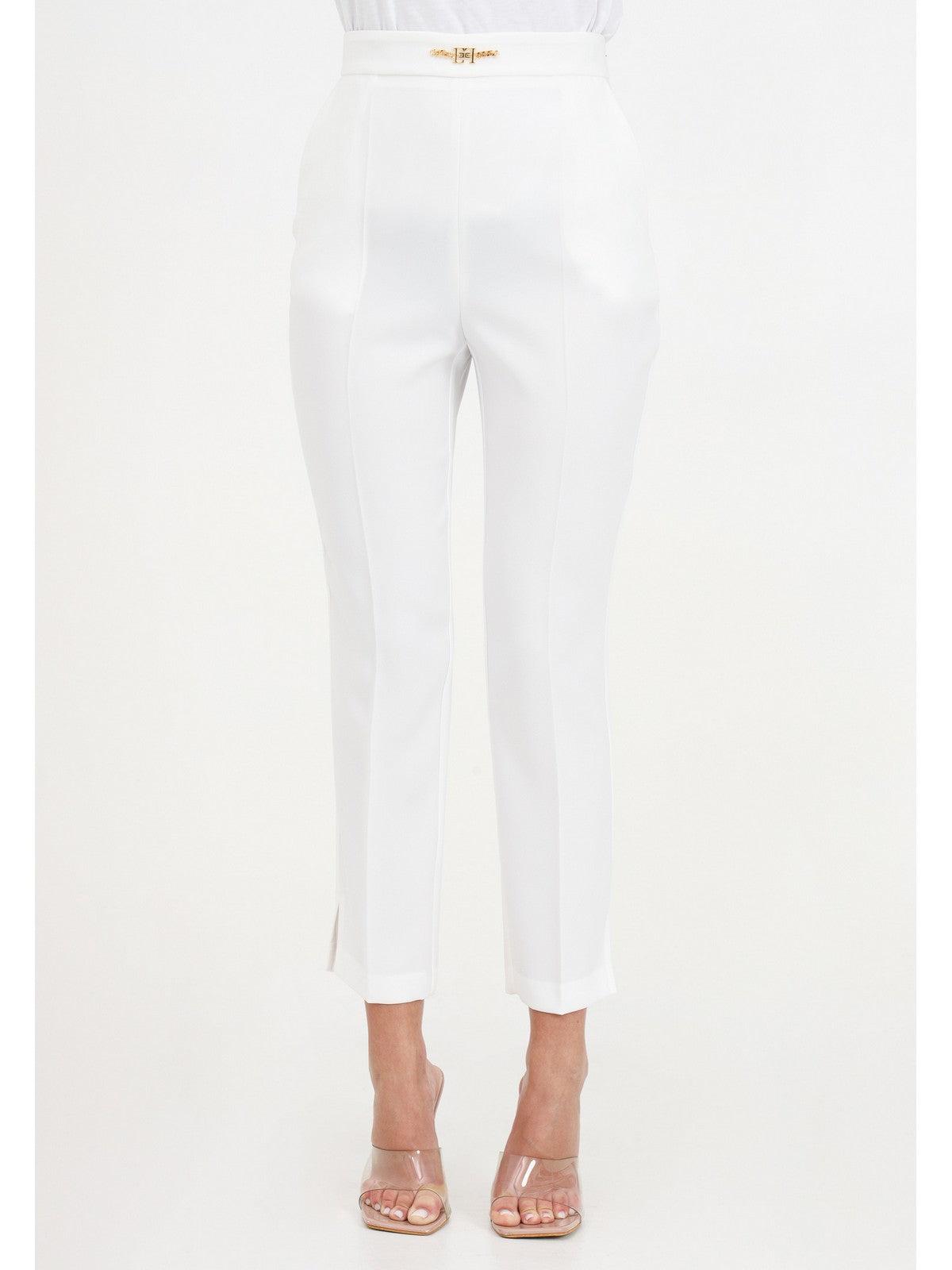 ELISABETTA FRANCHI Pantalone Donna PA02341E2 360 Avorio - Stilato