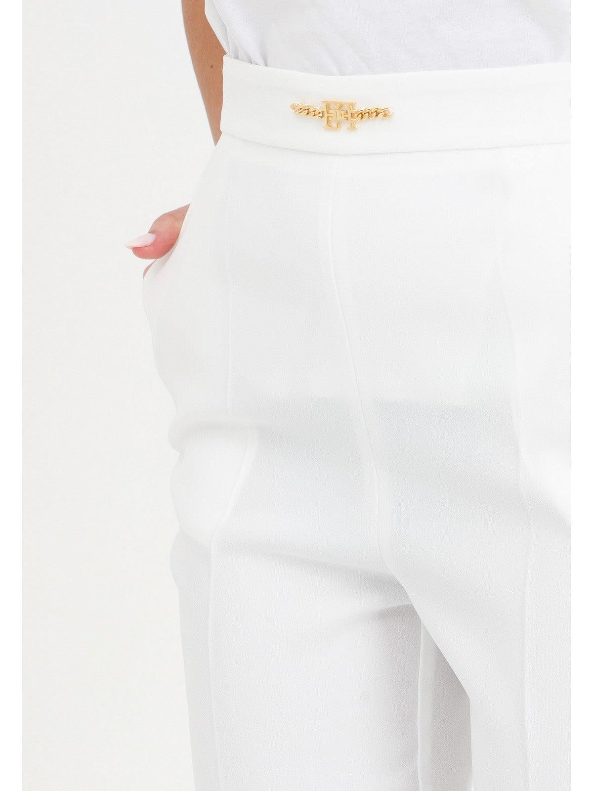 ELISABETTA FRANCHI Pantalone Donna PA02341E2 360 Avorio - Stilato