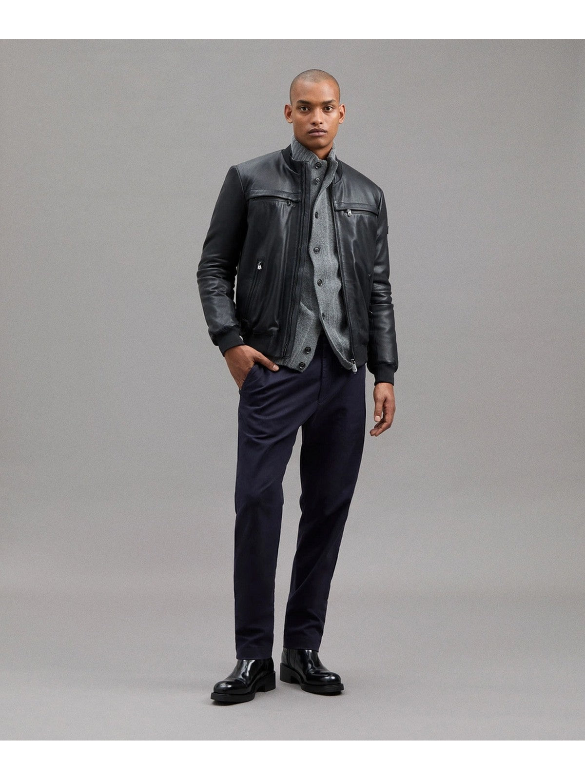 PEUTEREY Giubbino Uomo SANDS LEATHER WS 06 PEU5372 99011855 NER Nero - Stilato