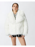 PINKO Pelliccia Donna Novaro Caban Simil Volpe 104375-A27L Z14 Bianco - Stilato